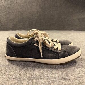 Taos Star Shoes Womens Size 8 Gray Fabric Lace Up Casual Comfort Sneakers‎